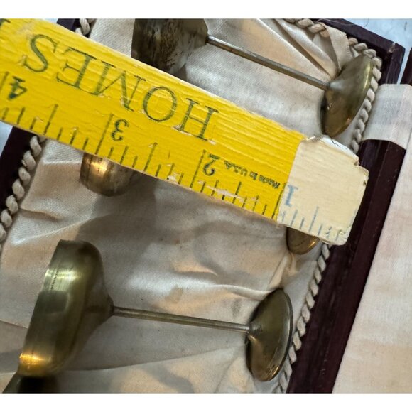 Brass Cordial Goblet Set Of 6 With Case & Stanley Silver Polishing Cloth Vintage - Picture 6 of 6